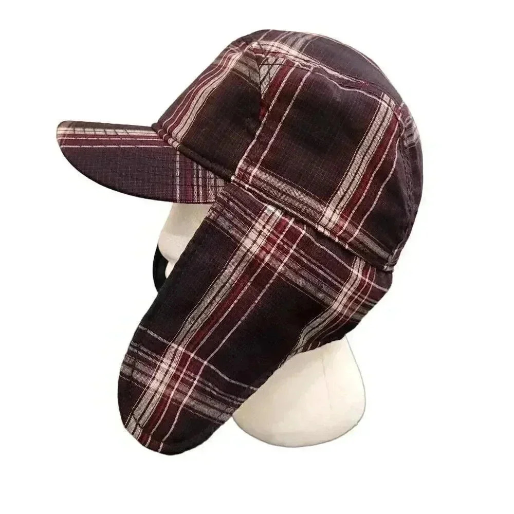 Hurley w Pendleton Purple Plaid Unisex Adult Lightweight Trapper Hat EUC